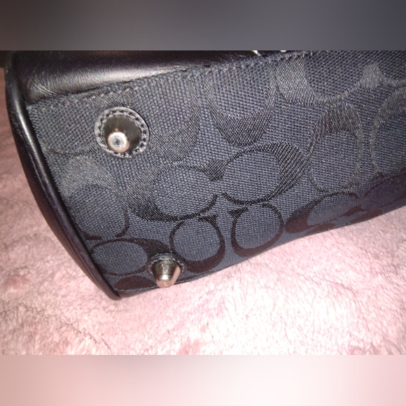 ๐HP๐ EUC Coach Hampton black signature canvas carry-all large satchel vintage - Picture 9 of 12